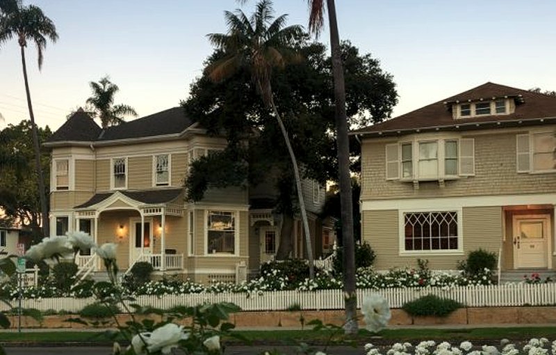 The main houses of the Cheshire Cat Inn & Cottages in beautiful Santa Barbara, CA