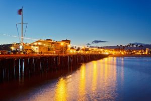 Pier in Santa Barbara at night, California