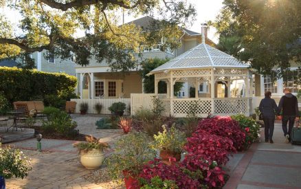 A view of the beautiful gardens at Cheshire Cat Inn & Cottages, Santa Barbara, CA